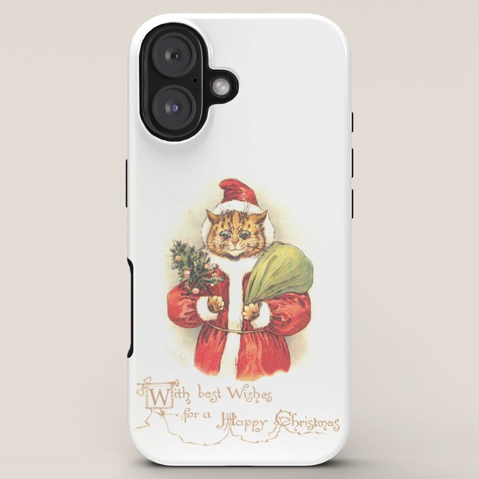 Father Christmas Cat' by Louis Wain iPhone Case