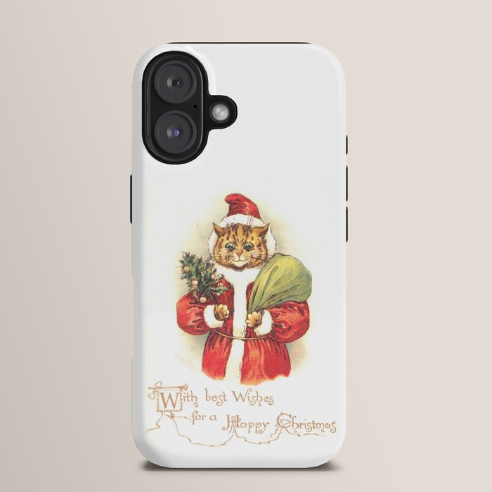 Father Christmas Cat' by Louis Wain iPhone Case