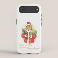 Father Christmas Cat' by Louis Wain iPhone Case