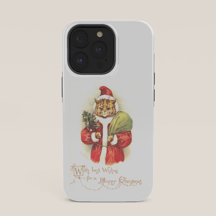 Father Christmas Cat' by Louis Wain iPhone Case
