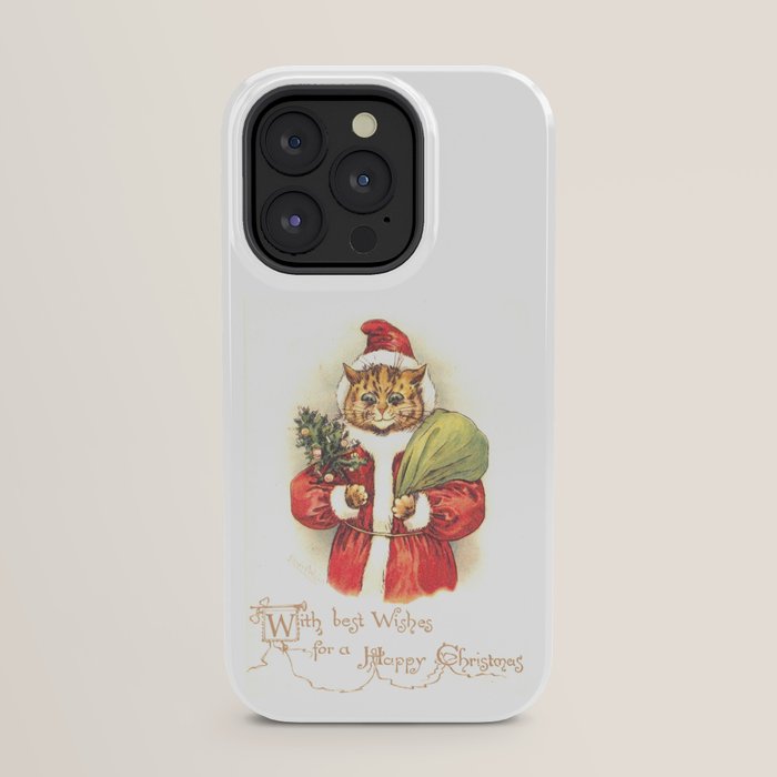 Father Christmas Cat' by Louis Wain iPhone Case