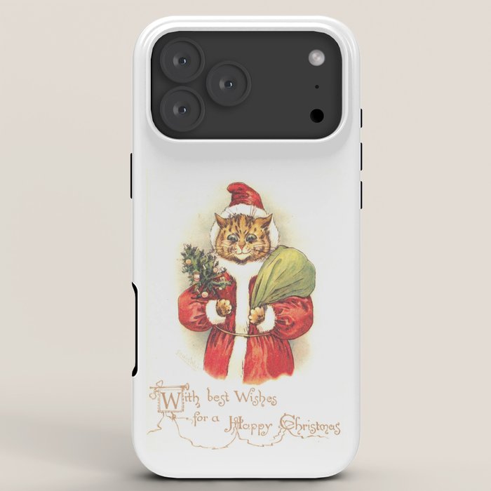 Father Christmas Cat' by Louis Wain iPhone Case