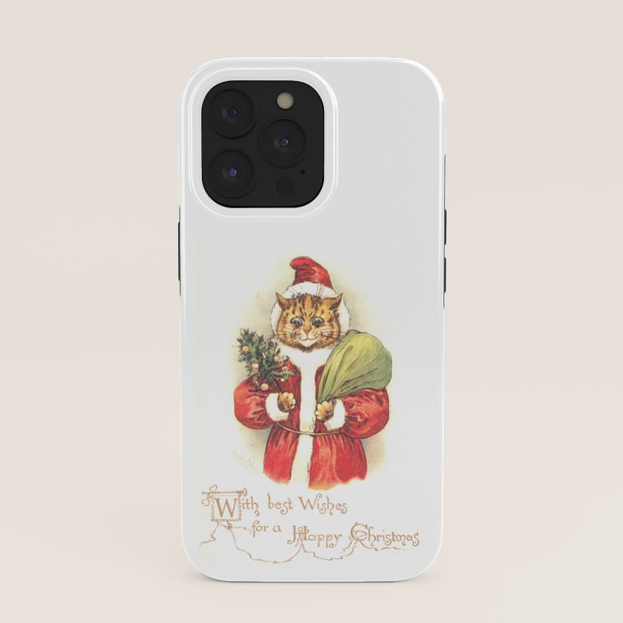 Father Christmas Cat' by Louis Wain iPhone Case