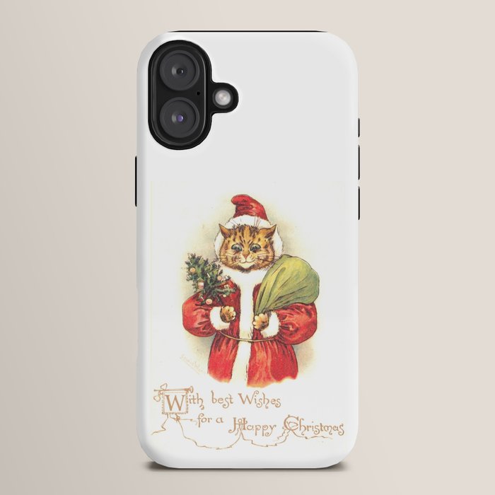 Father Christmas Cat' by Louis Wain iPhone Case