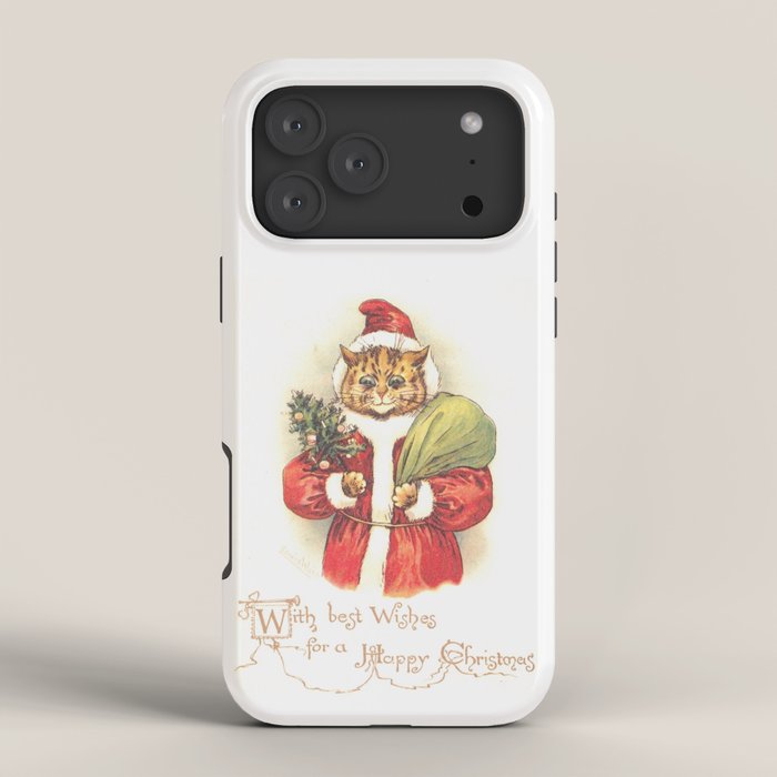 Father Christmas Cat' by Louis Wain iPhone Case
