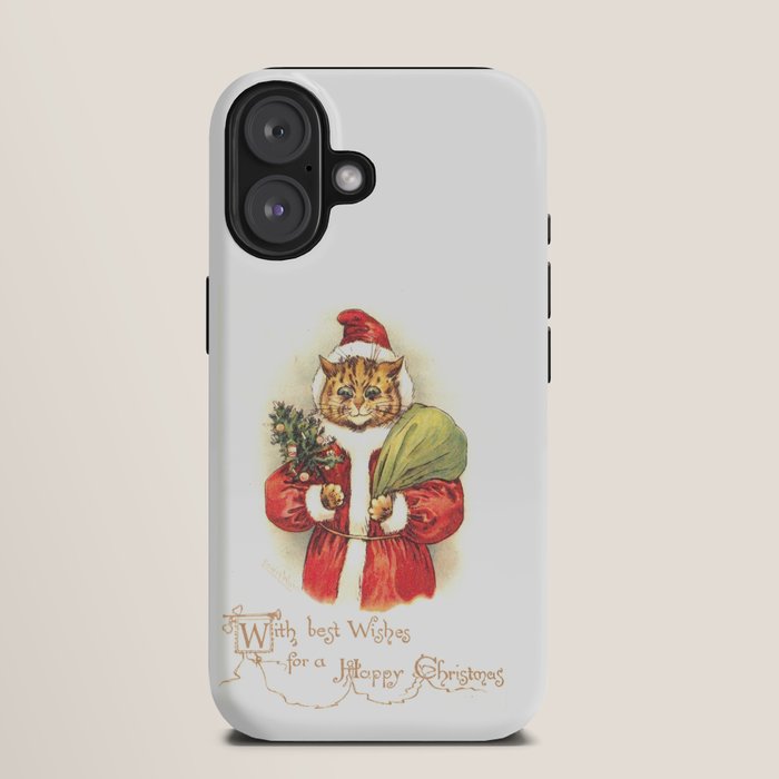 Father Christmas Cat' by Louis Wain iPhone Case