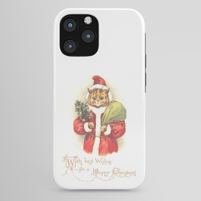 Father Christmas Cat' by Louis Wain iPhone Case