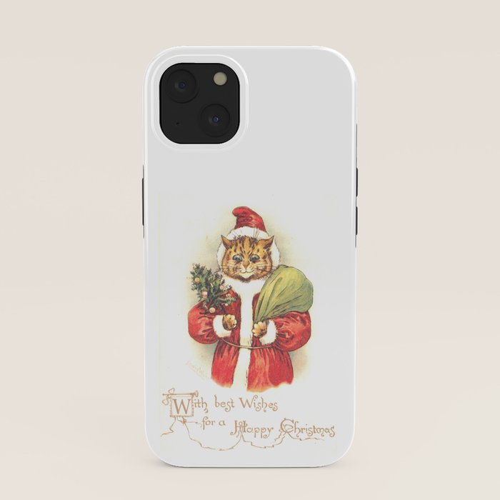 Father Christmas Cat' by Louis Wain iPhone Case