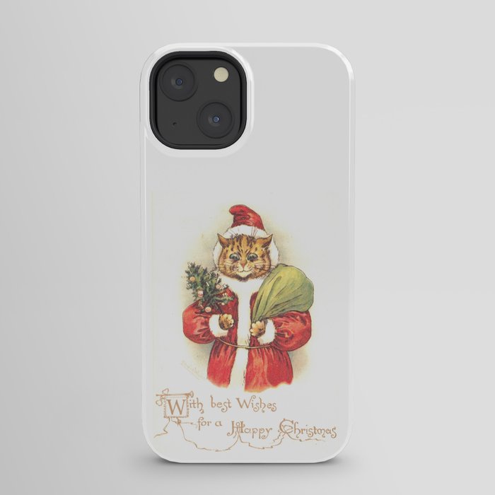 Father Christmas Cat' by Louis Wain iPhone Case