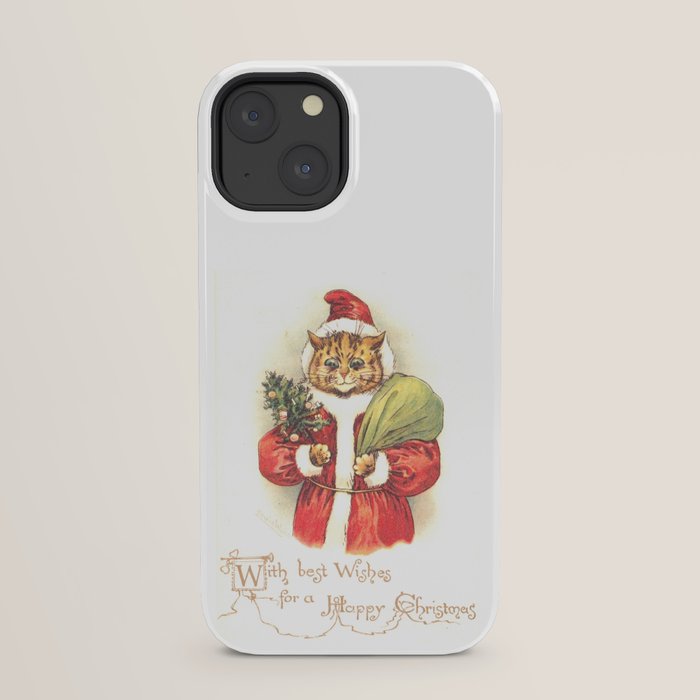 Father Christmas Cat' by Louis Wain iPhone Case
