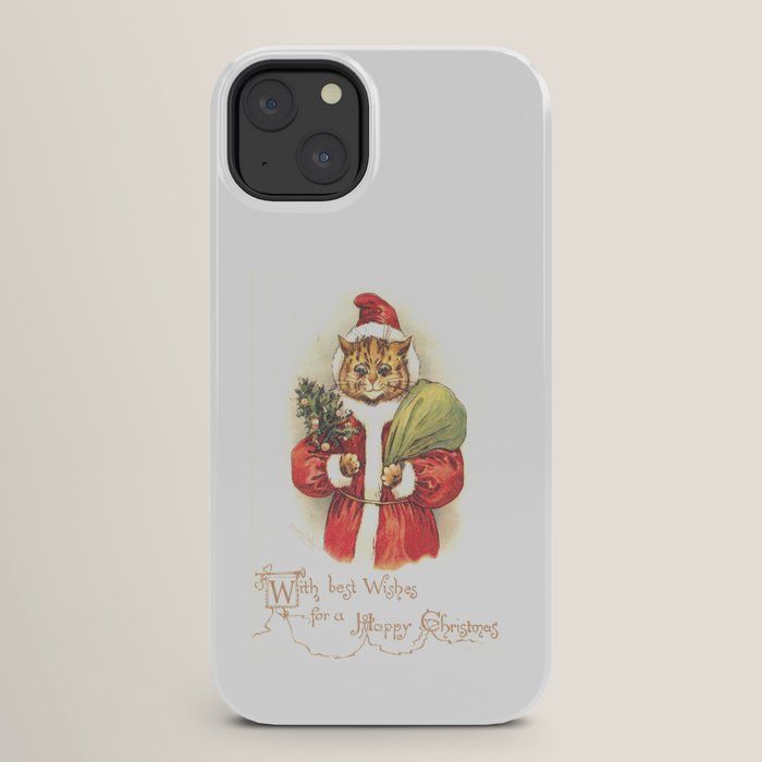 Father Christmas Cat' by Louis Wain iPhone Case