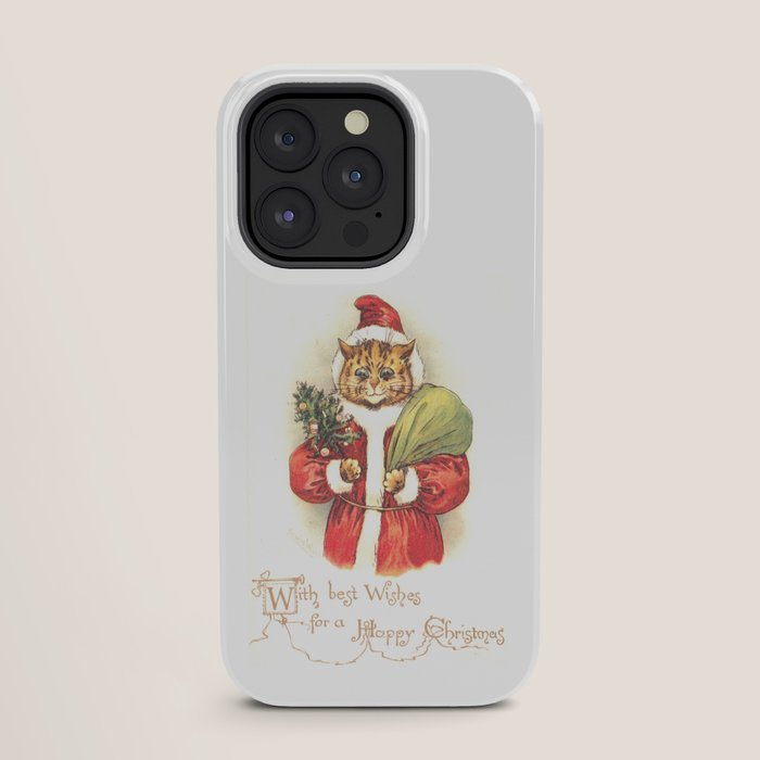 Father Christmas Cat' by Louis Wain iPhone Case
