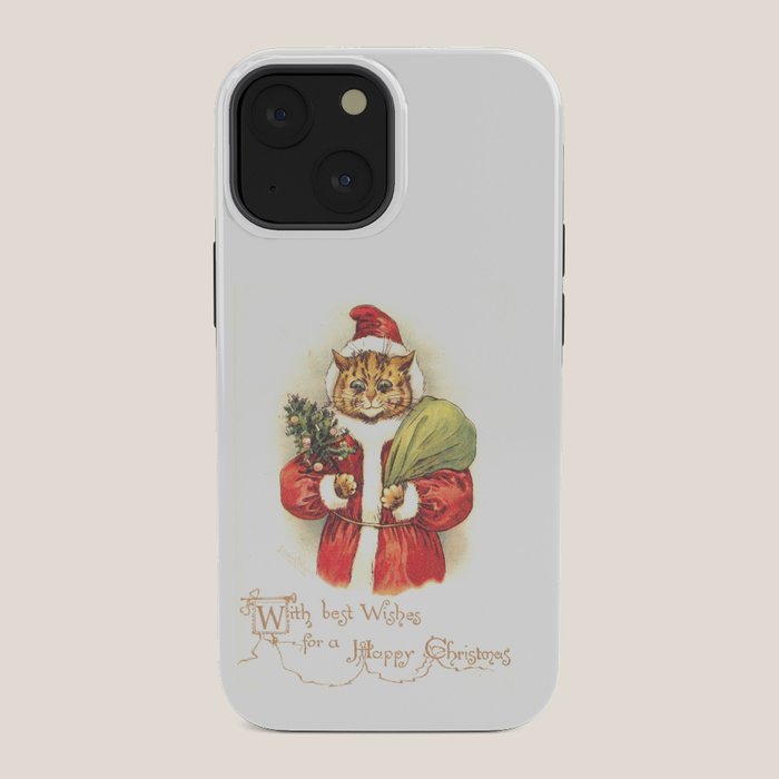 Father Christmas Cat' by Louis Wain iPhone Case