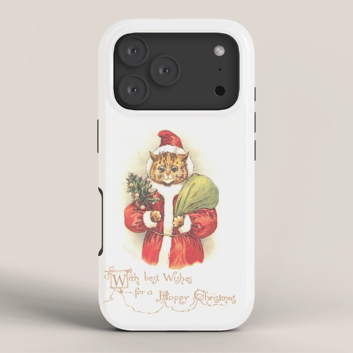 Father Christmas Cat' by Louis Wain iPhone Case