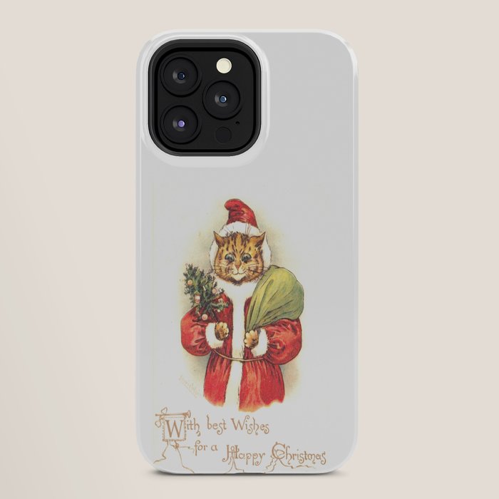 Father Christmas Cat' by Louis Wain iPhone Case