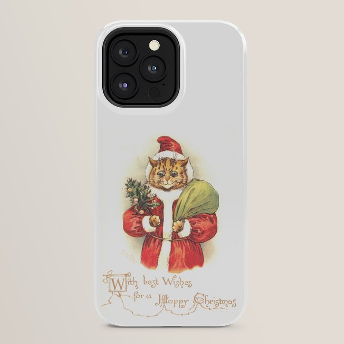 Father Christmas Cat' by Louis Wain iPhone Case