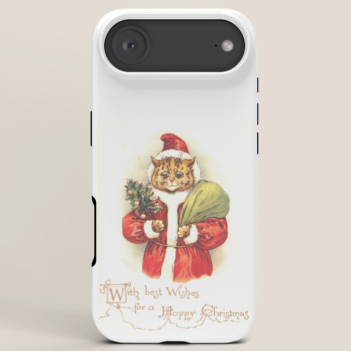 Father Christmas Cat' by Louis Wain iPhone Case