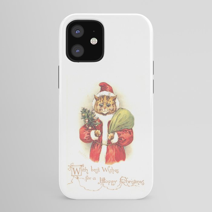 Father Christmas Cat' by Louis Wain iPhone Case
