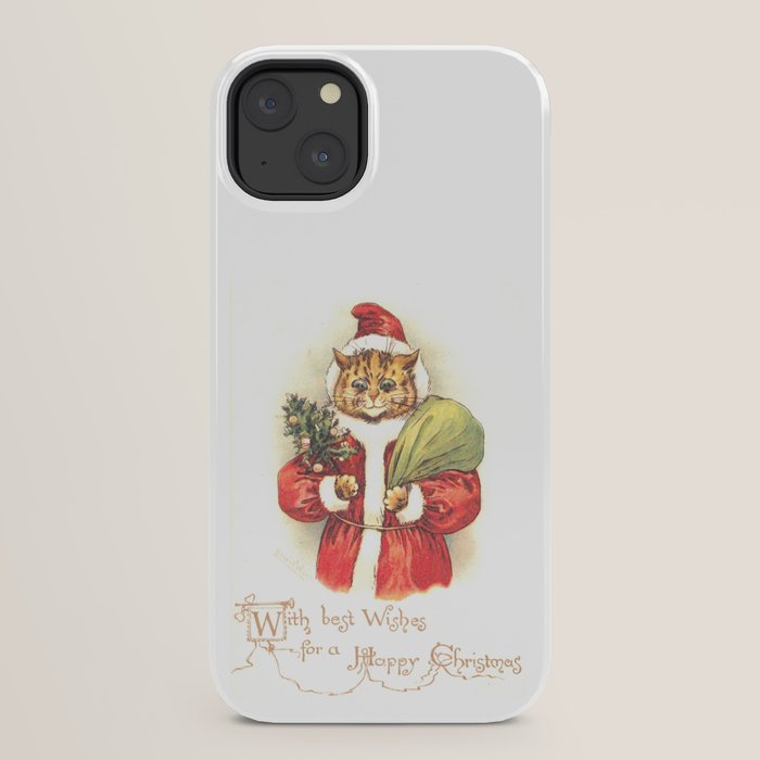 Father Christmas Cat' by Louis Wain iPhone Case