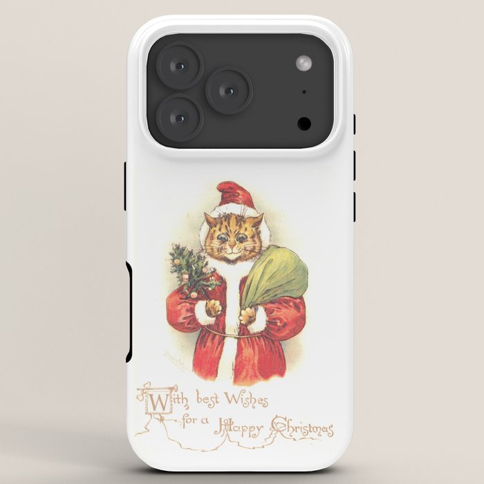 Father Christmas Cat' by Louis Wain iPhone Case