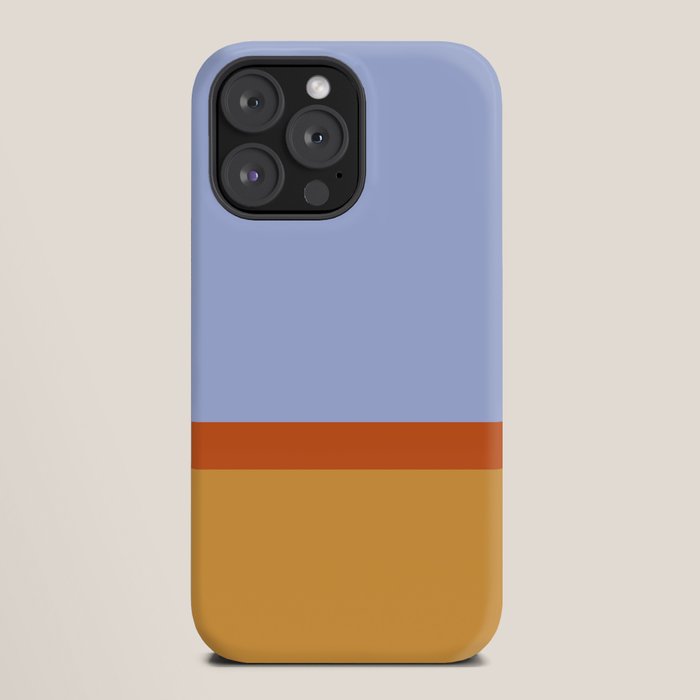 70s Summer Color Block Blue and Orange iPhone Case