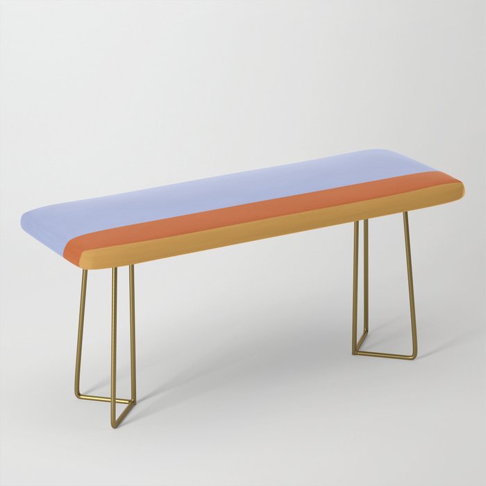 70s Summer Color Block Blue and Orange Bench