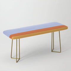 70s Summer Color Block Blue and Orange Bench
