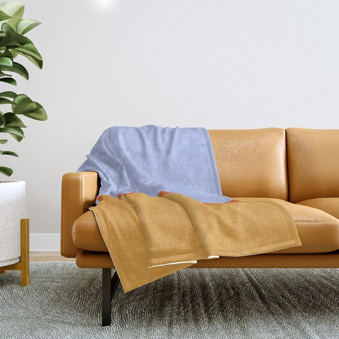 70s Summer Color Block Blue and Orange Throw Blanket