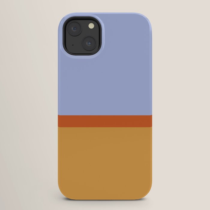 70s Summer Color Block Blue and Orange iPhone Case