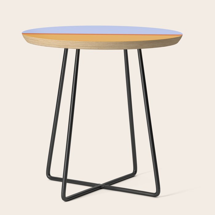 70s Summer Color Block Blue and Orange Side Table