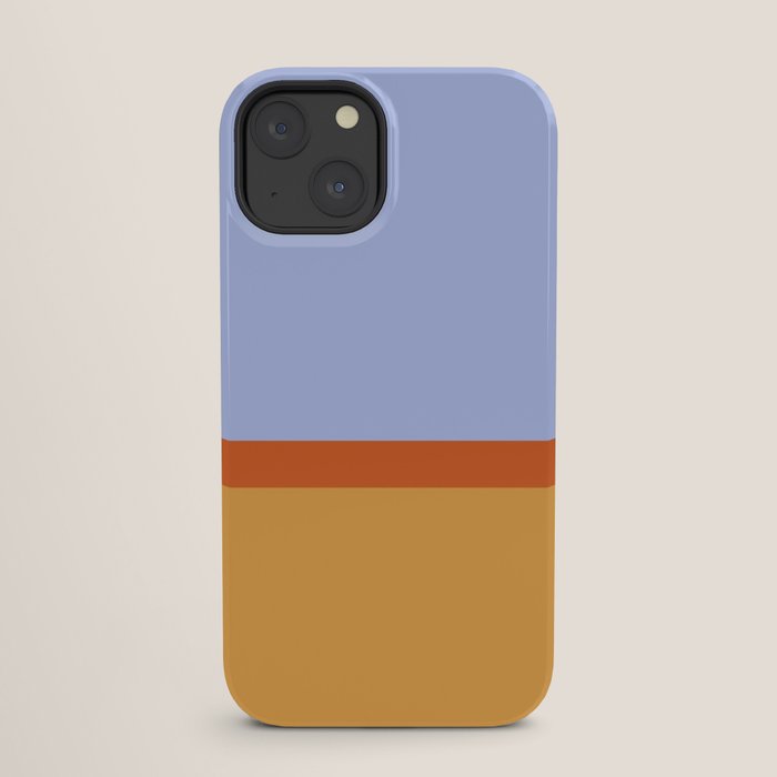 70s Summer Color Block Blue and Orange iPhone Case