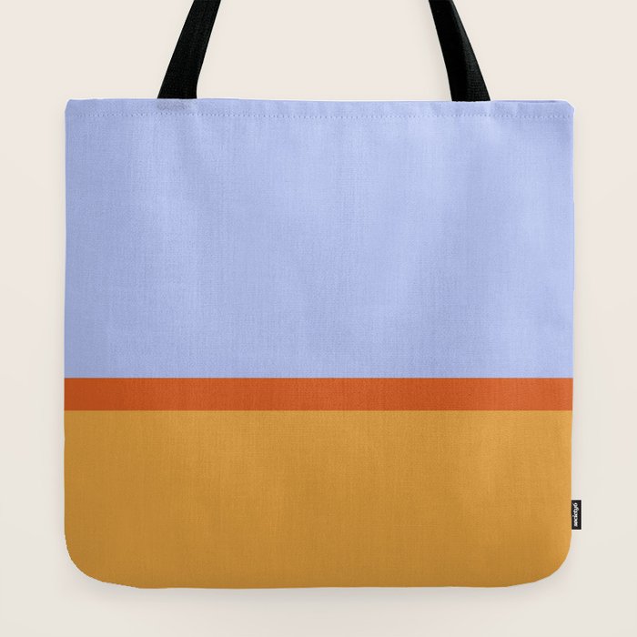 70s Summer Color Block Blue and Orange Tote Bag