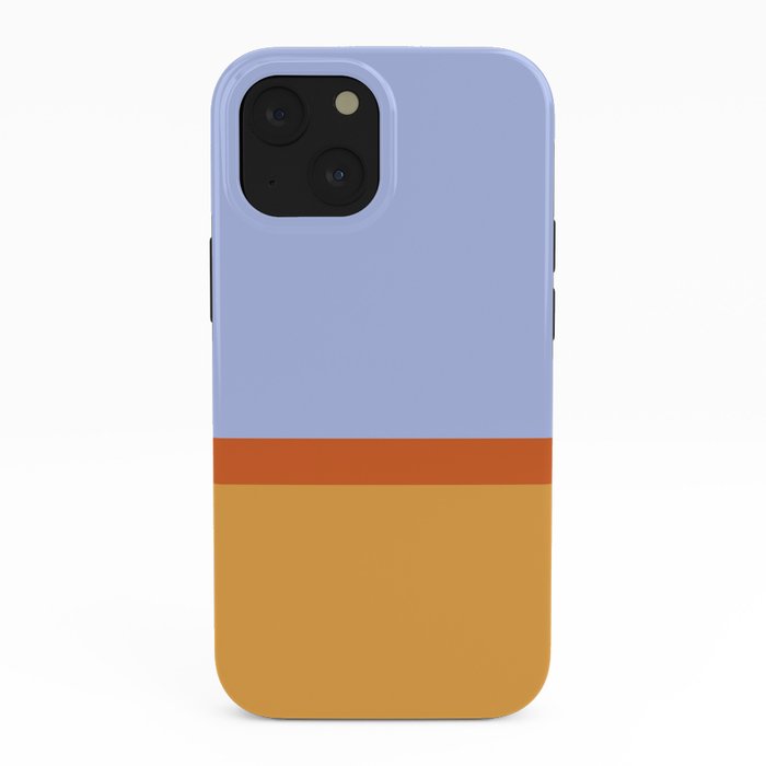 70s Summer Color Block Blue and Orange iPhone Case