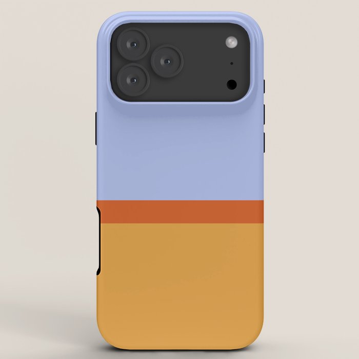 70s Summer Color Block Blue and Orange iPhone Case