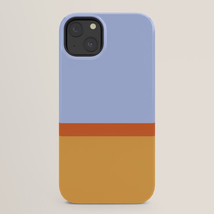 70s Summer Color Block Blue and Orange iPhone Case