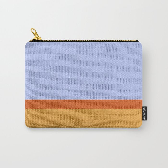70s Summer Color Block Blue and Orange Carry All Pouch