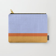 70s Summer Color Block Blue and Orange Carry All Pouch