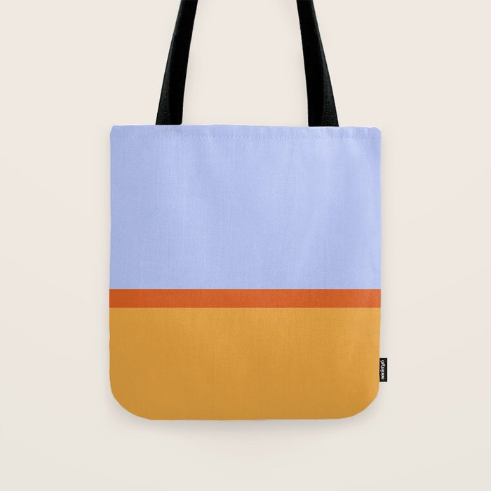70s Summer Color Block Blue and Orange Tote Bag