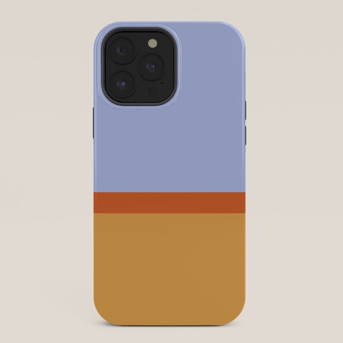 70s Summer Color Block Blue and Orange iPhone Case