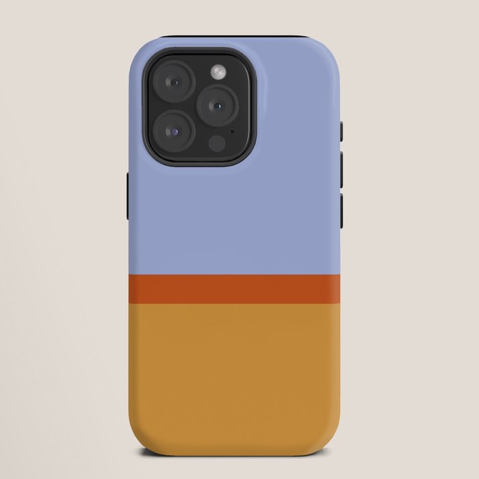 70s Summer Color Block Blue and Orange iPhone Case