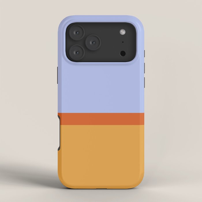 70s Summer Color Block Blue and Orange iPhone Case