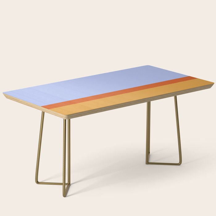 70s Summer Color Block Blue and Orange Coffee Table
