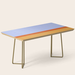 70s Summer Color Block Blue and Orange Coffee Table