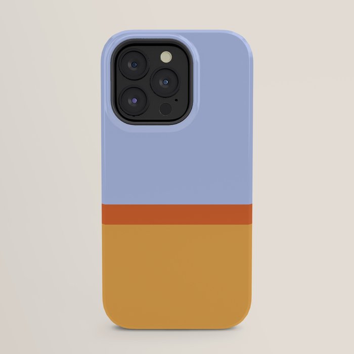 70s Summer Color Block Blue and Orange iPhone Case