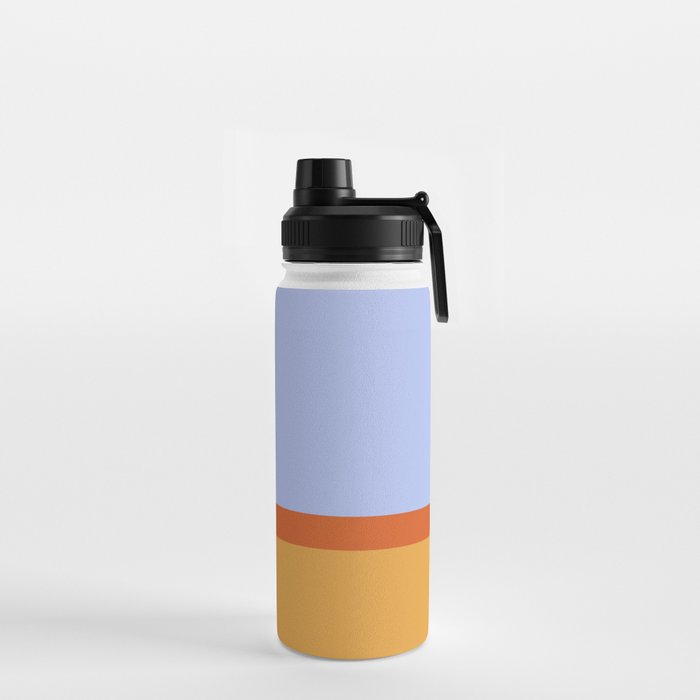 70s Summer Color Block Blue and Orange Water Bottle