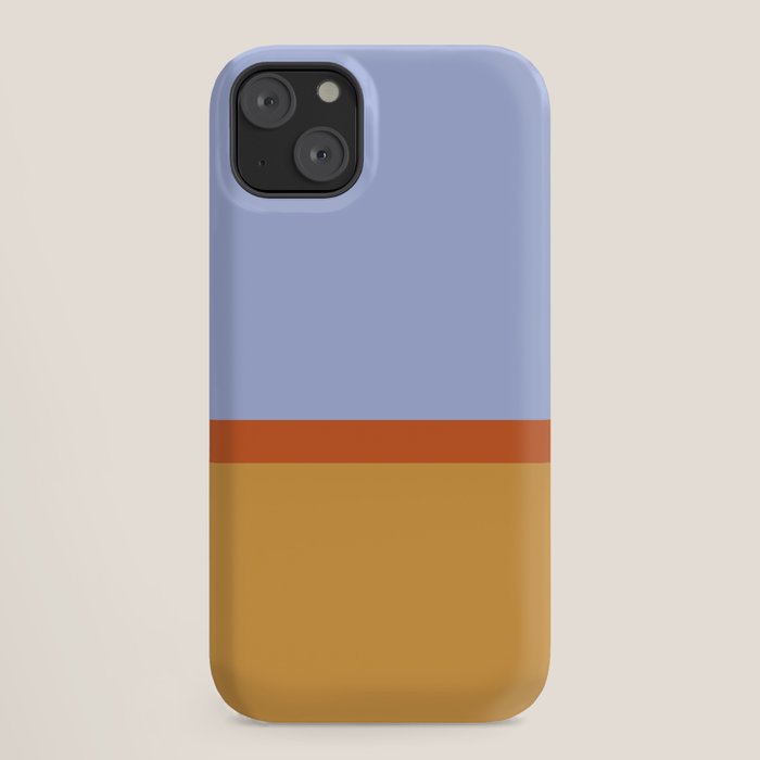 70s Summer Color Block Blue and Orange iPhone Case