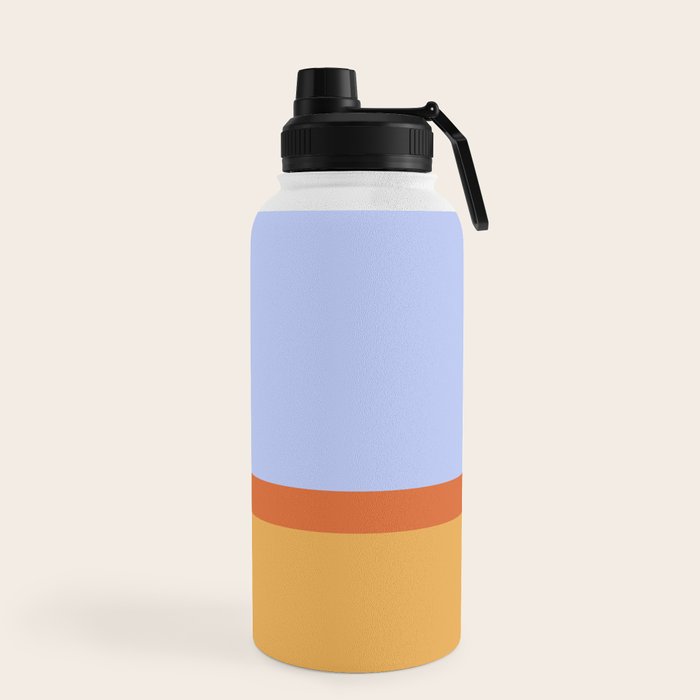 70s Summer Color Block Blue and Orange Water Bottle