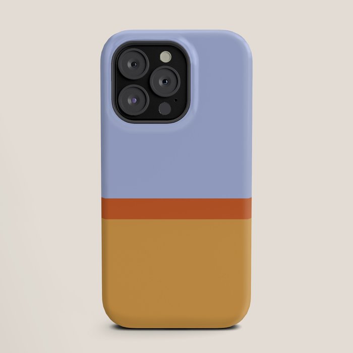 70s Summer Color Block Blue and Orange iPhone Case