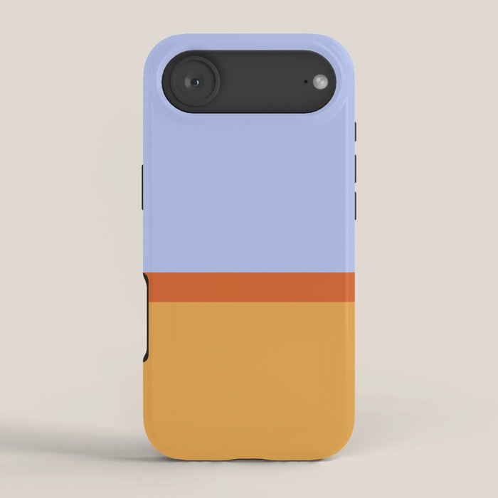 70s Summer Color Block Blue and Orange iPhone Case