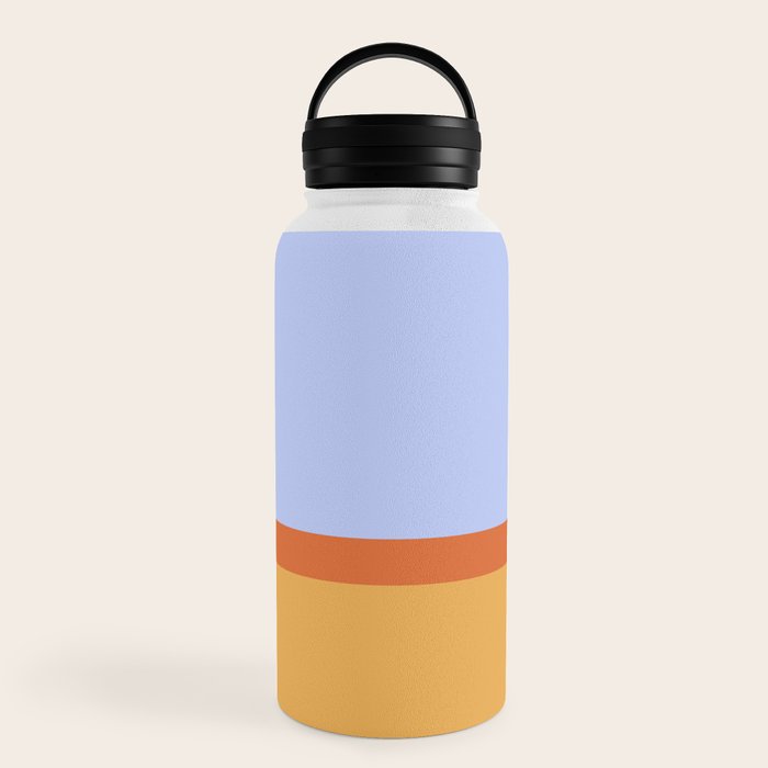 70s Summer Color Block Blue and Orange Water Bottle